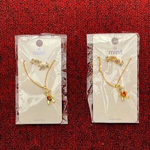Mint Gold Jewelry Teddy Bear Set